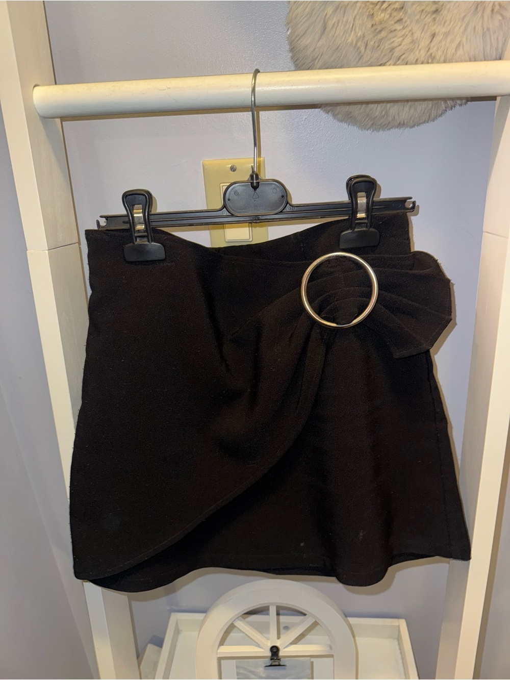 Forever 21 Black Mini Skirt with Ring Accent